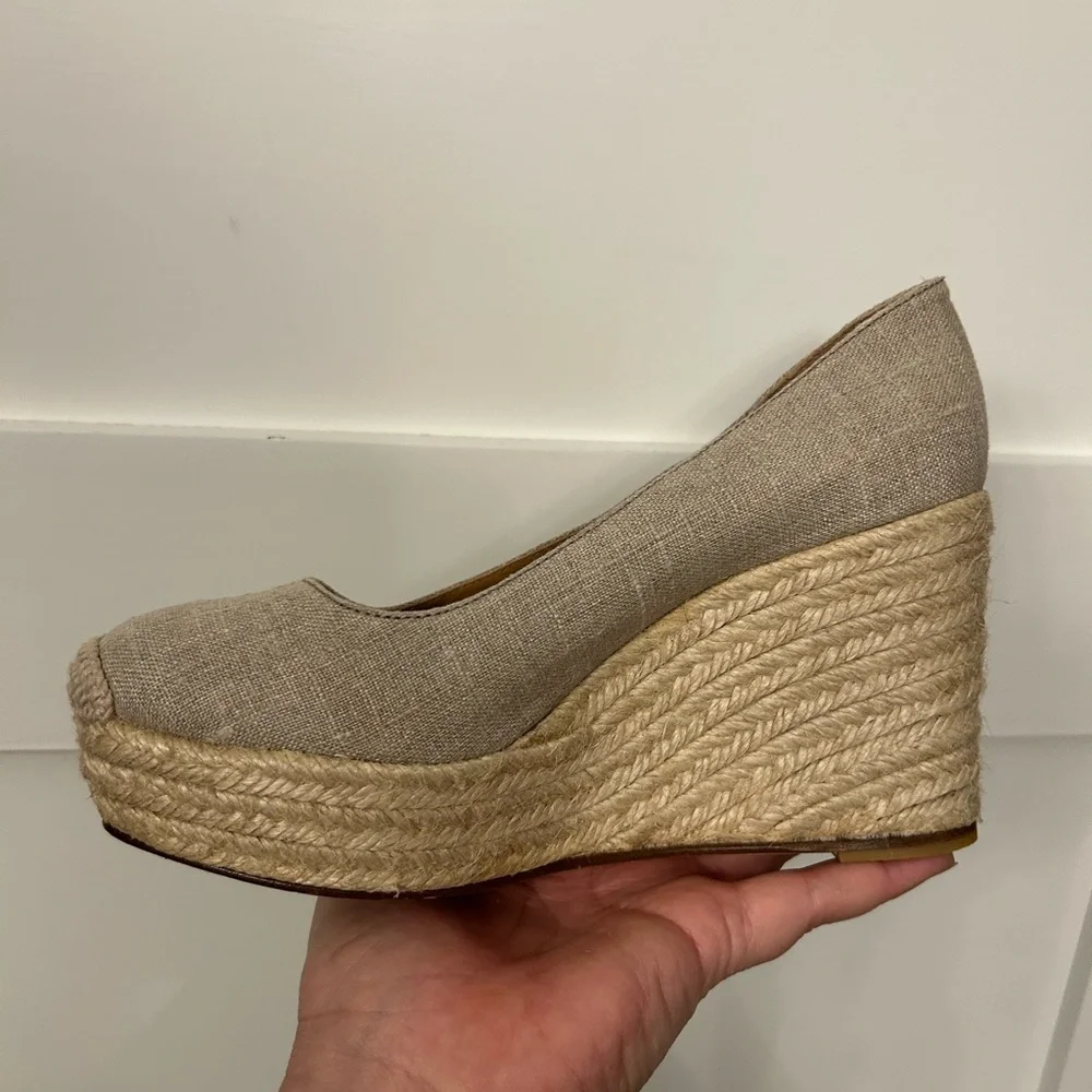 Bettye Muller Canvas Wedge Espadrille Size 37